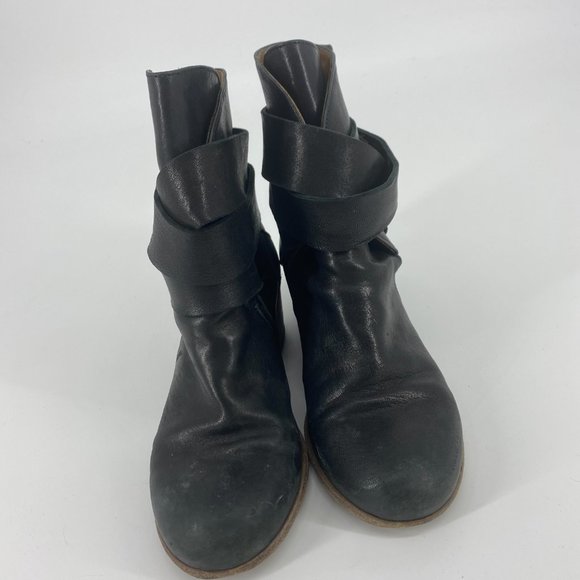 P. Monjo | Black Blur Wrap Moto Boots - Picture 4 of 8